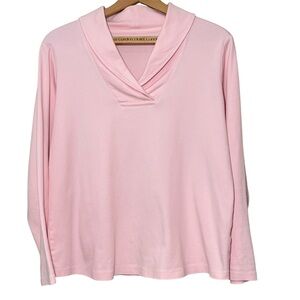 L.L.Bean Pullover, Long-Sleeve Shawl Collar in Rose Shadow. Women’s Large